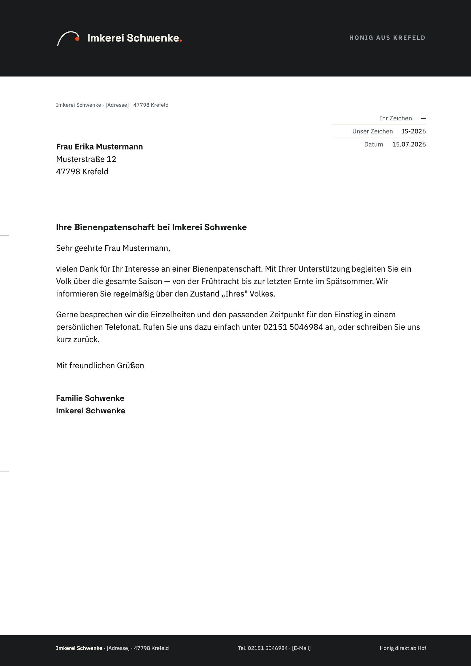 Briefbogen Konzept ② Flugbahn